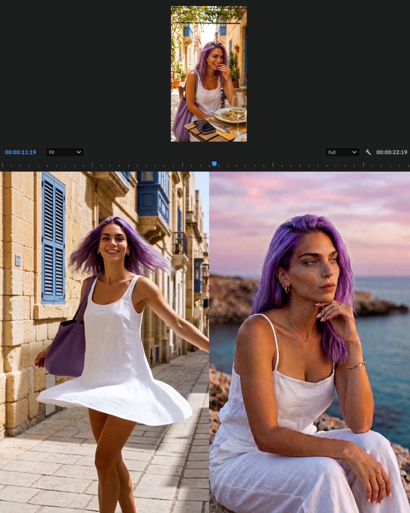 Cinematic Mediterranean coast visual demonstration